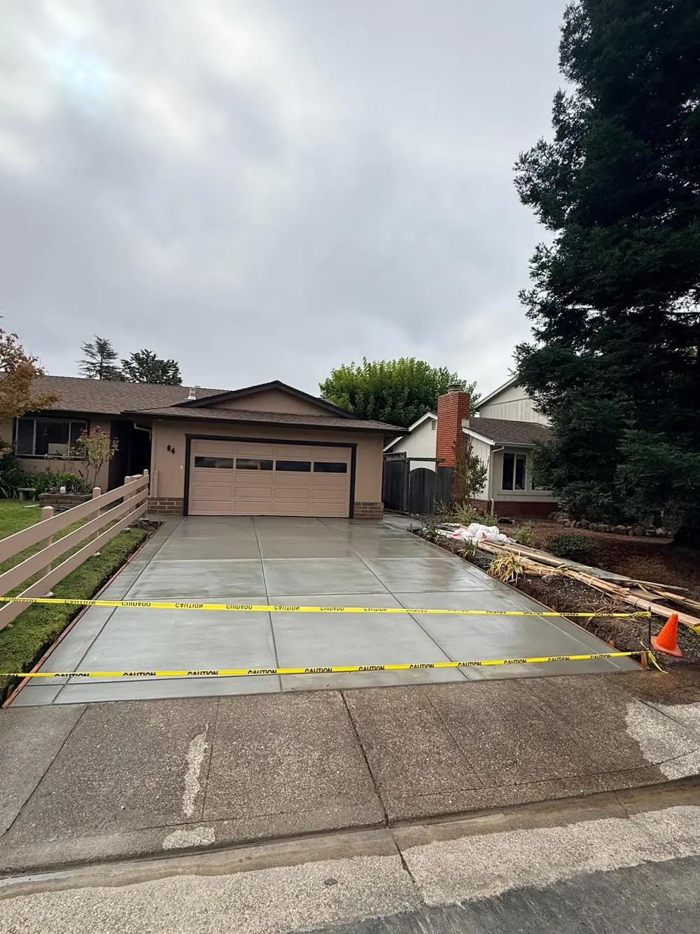 New concrete driveway