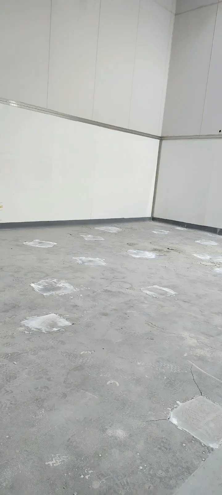 Repaired and cleaned warehouse concrete floor